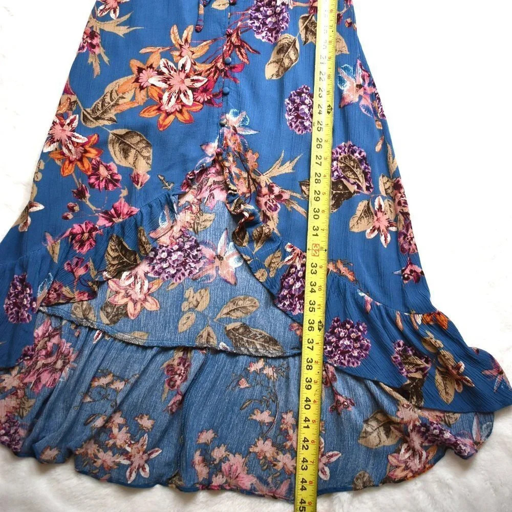 Honey Belle Floral Dress Sz S Button Front Whimsygoth Peasant Boho Sundress - Picture 10 of 16